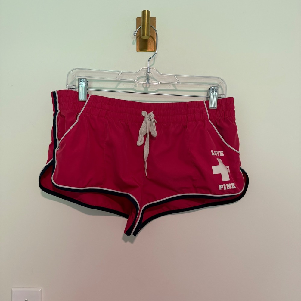 Victoria's Secret Y2K PINK Lifeguard Shorts Pink Graphic Drawstring Womens M